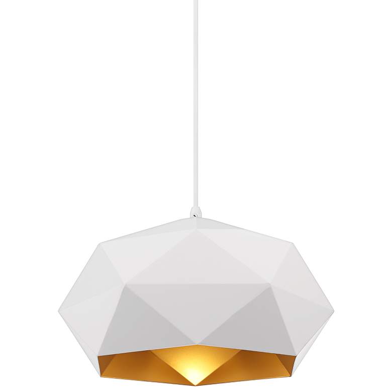 Image 3 Possini Euro Desic 15" Wide White Geometric Pendant Light