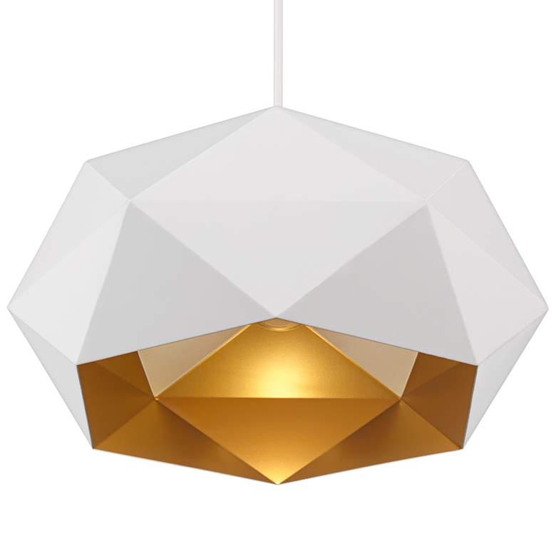Image 5 Possini Euro Desic 15" Wide White Geometric Pendant Light more views