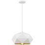Watch A Video About the Possini Euro Desic 15 Wide White Geometric Pendant Light