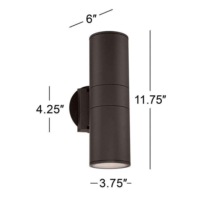 Image 7 Possini Euro Design 11 3/4 inch High Brown Up-Down Modern Wall Sconce more views