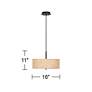 7_Possini Euro Design 16" Wide Beige Cream Drum Pendant Light more views