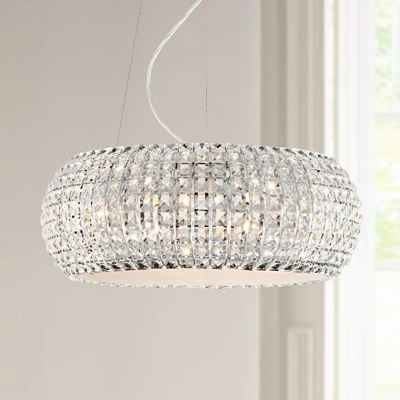 Image 1 Possini Euro Design 20"-W Contour Crystal-Chrome Chandelier