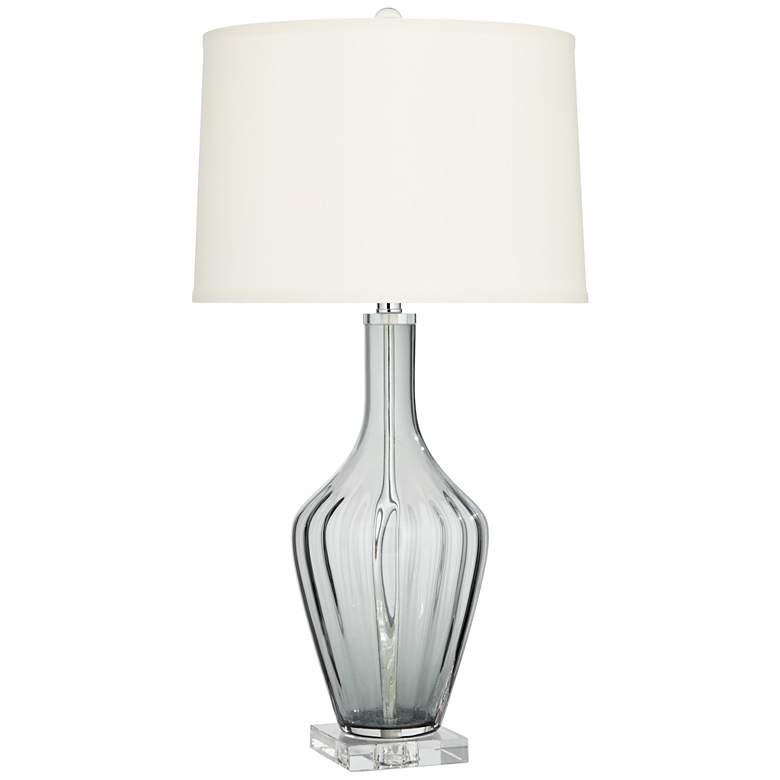 Image 2 Possini Euro Design 30" High Smoke Gray Fluted Glass Table Lamp
