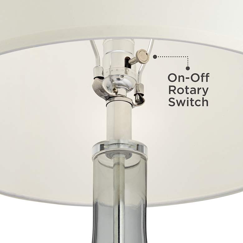 Image 5 Possini Euro Design 30" High Smoke Gray Fluted Glass Table Lamp more views