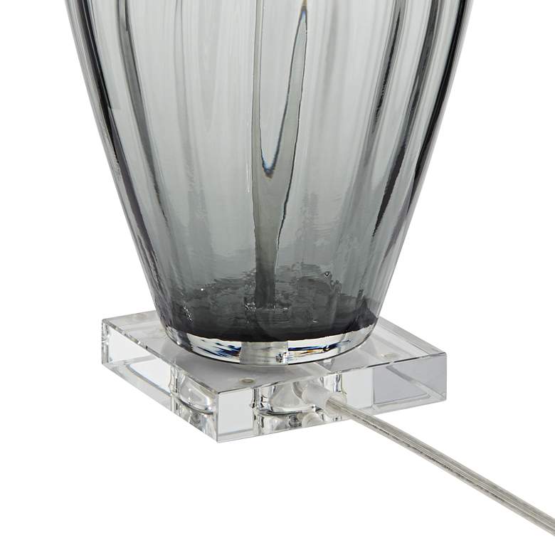 Image 7 Possini Euro Design 30" High Smoke Gray Fluted Glass Table Lamp more views