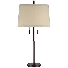 Image3 of Possini Euro Design 33" High Matte Dark Bronze Stick Buffet Table Lamp