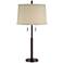 Possini Euro Design 33" High Matte Dark Bronze Stick Buffet Table Lamp