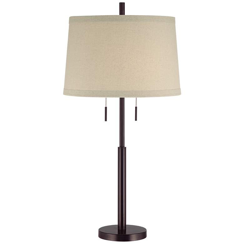 Image 3 Possini Euro Design 33 inch High Matte Dark Bronze Stick Buffet Table Lamp
