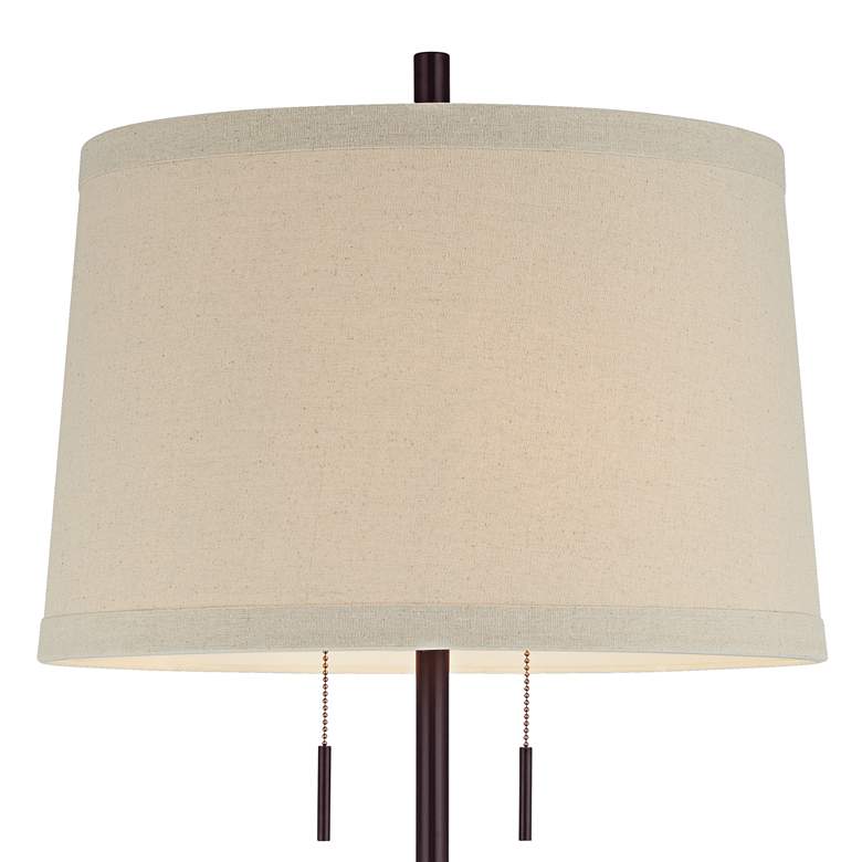Image 4 Possini Euro Design 33" High Matte Dark Bronze Stick Buffet Table Lamp more views