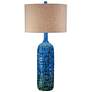 Possini Euro Design 36" High Teal Blue Modern Ceramic Table Lamp