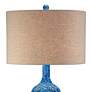 Possini Euro Design 36" High Teal Blue Modern Ceramic Table Lamp