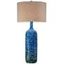 Possini Euro Design 36" High Teal Blue Modern Ceramic Table Lamp