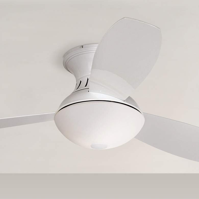 Image 1 Possini Euro Design 44" Encore® White Hugger Ceiling Fan
