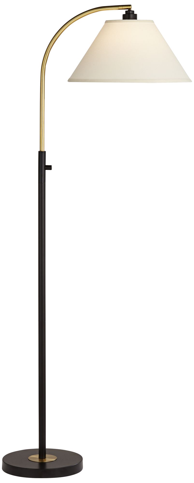 Possini Euro Design 62 1/2" High Black and Gold Arc Arm Floor Lamp
