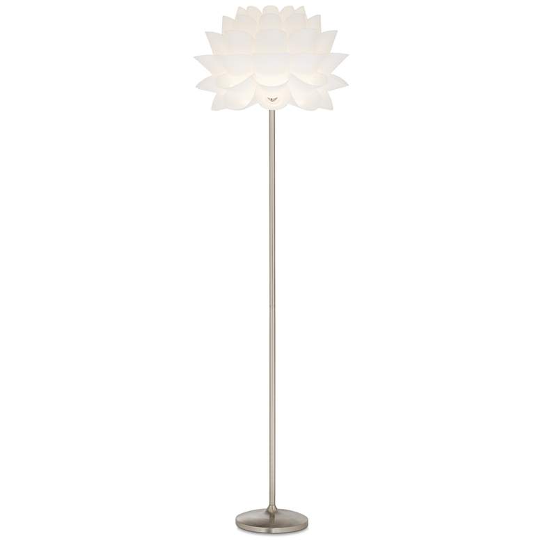 Image 2 Possini Euro Design 63 inch White Flower Modern Floor Lamp