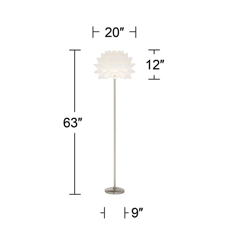 Image 7 Possini Euro Design 63" White Flower Modern Floor Lamp more views
