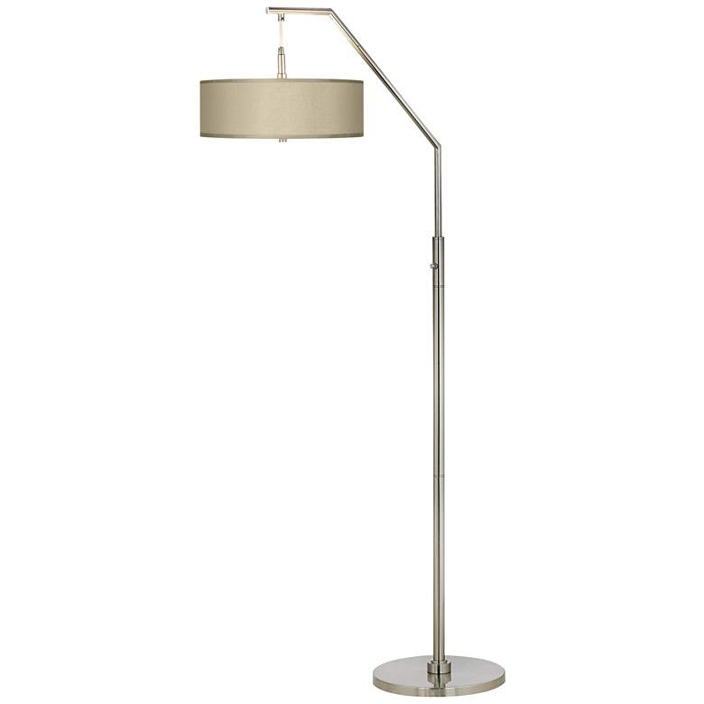 Image 2 Possini Euro Design 71 1/2 inch Nickel and Sesame Modern Arc Floor Lamp