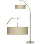 Possini Euro Design 71 1/2" Nickel and Sesame Modern Arc Floor Lamp