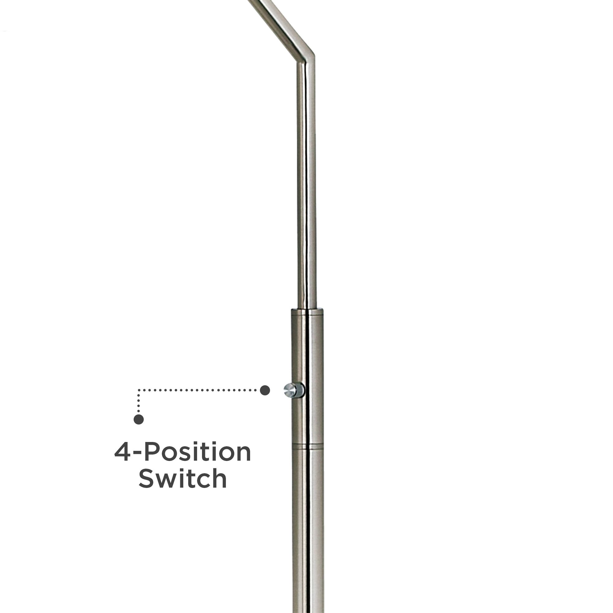 Image 3 Possini Euro Design 71 1/2" Nickel and Sesame Modern Arc Floor Lamp more views