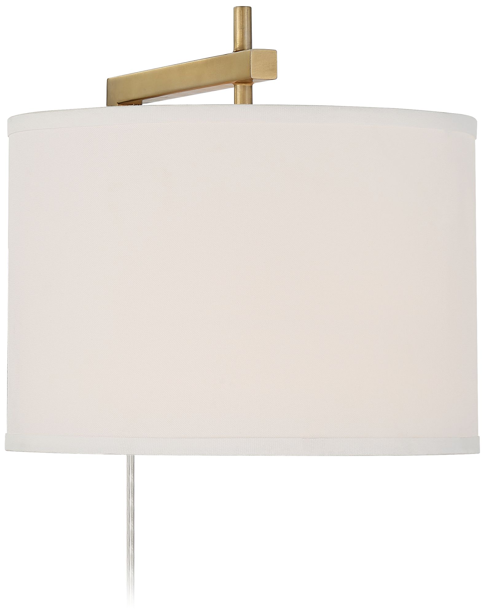 Image 5 Possini Euro Design Adair 12" Modern Warm Brass Plug-In Wall Lamp more views