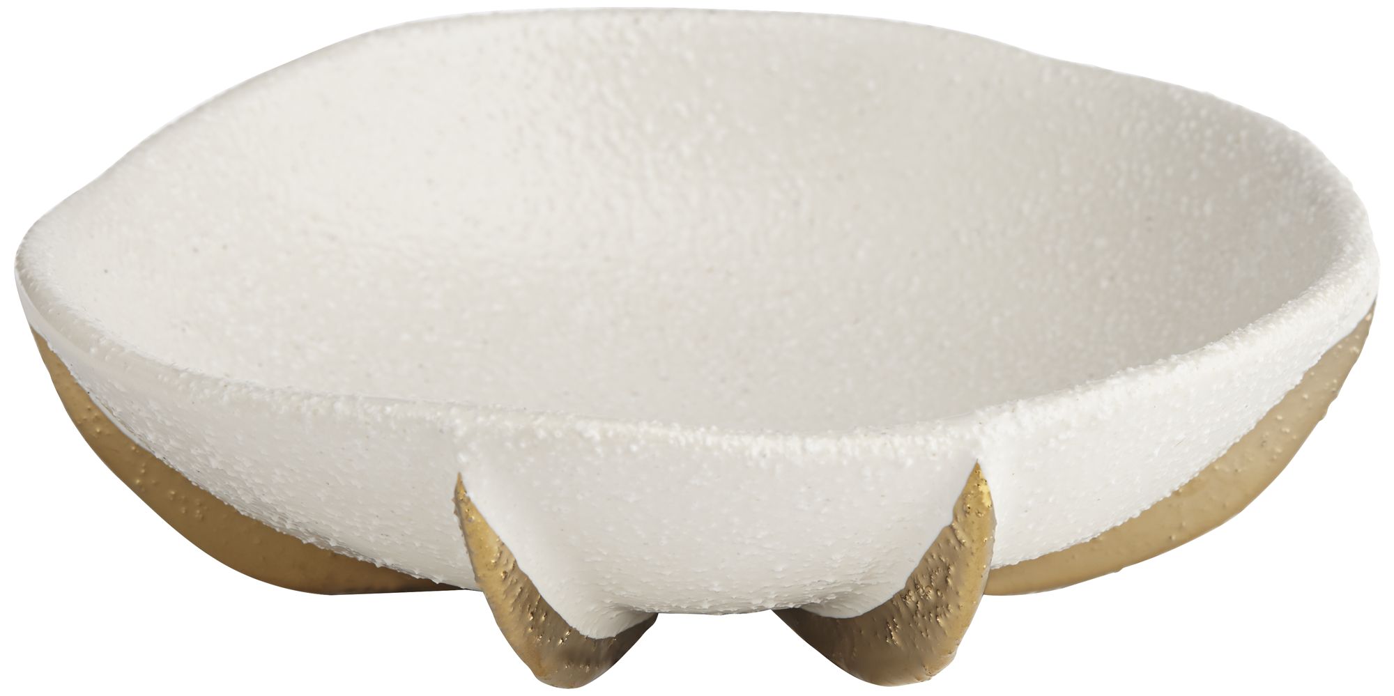 Image 3 Possini Euro Design Adelaide 7" White/Gold Ceramic Round Fruit Bowl