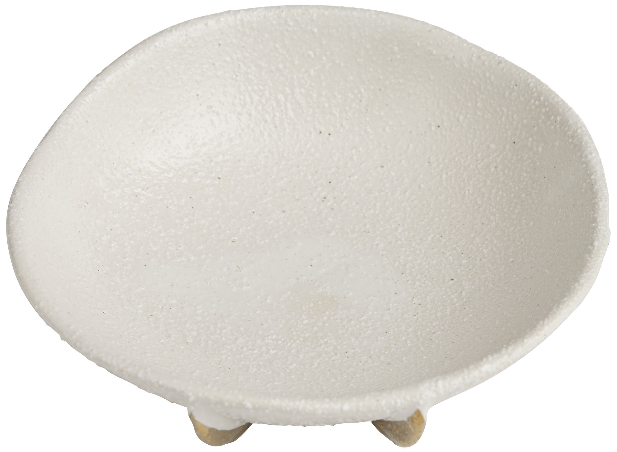 Possini Euro Design Adelaide 7" White/Gold Ceramic Round Fruit Bowl in scene
