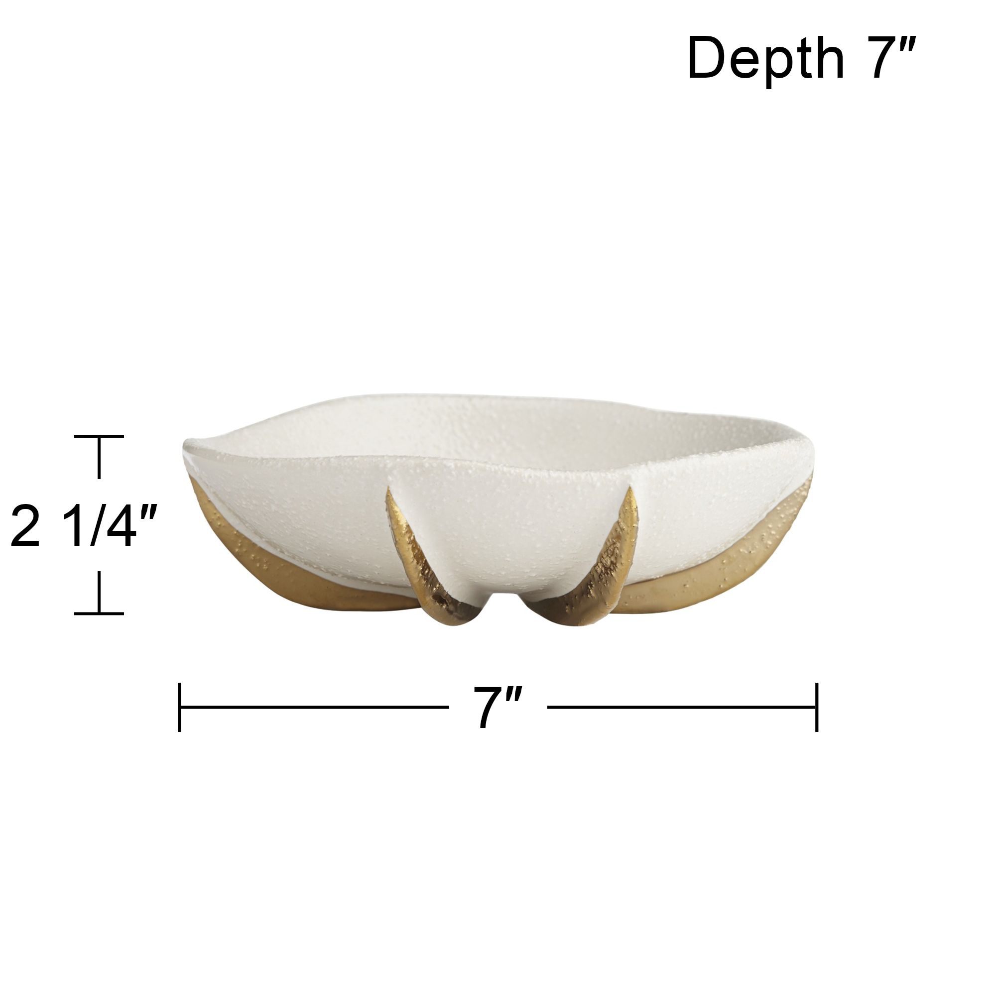 Possini Euro Design Adelaide 7" White/Gold Ceramic Round Fruit Bowl in scene