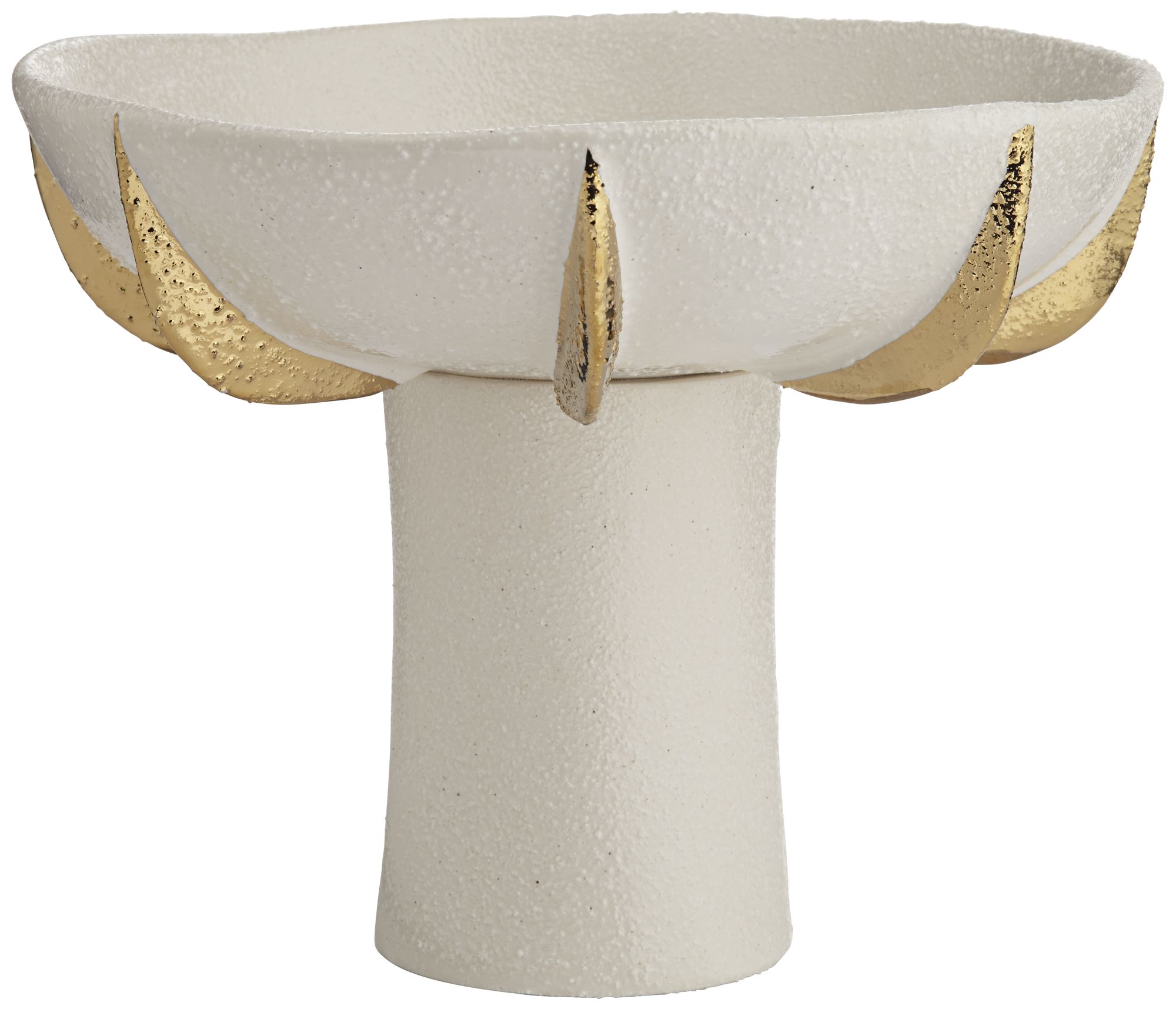 Image 3 Possini Euro Design Adelaide 9 3/4" White/Gold Ceramic Pedestal Bowl