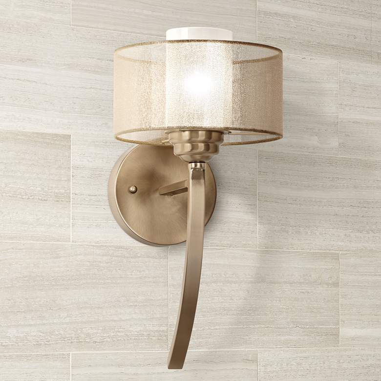 Image 1 Possini Euro Design Alecia 8" Wide French Gold Wall Sconce