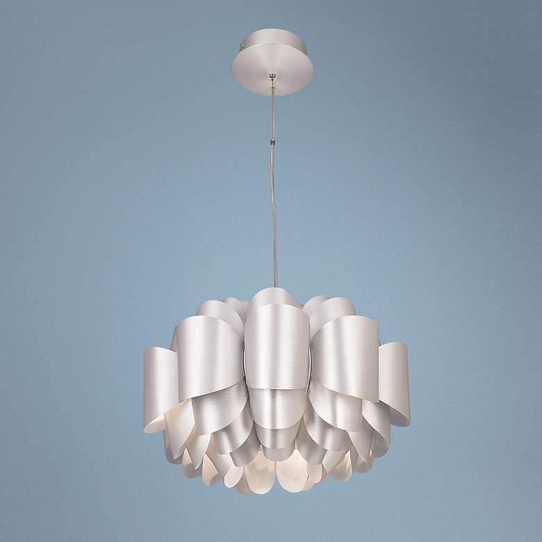 Image 1 Possini Euro Design Aluminum Lotus Pendant Light