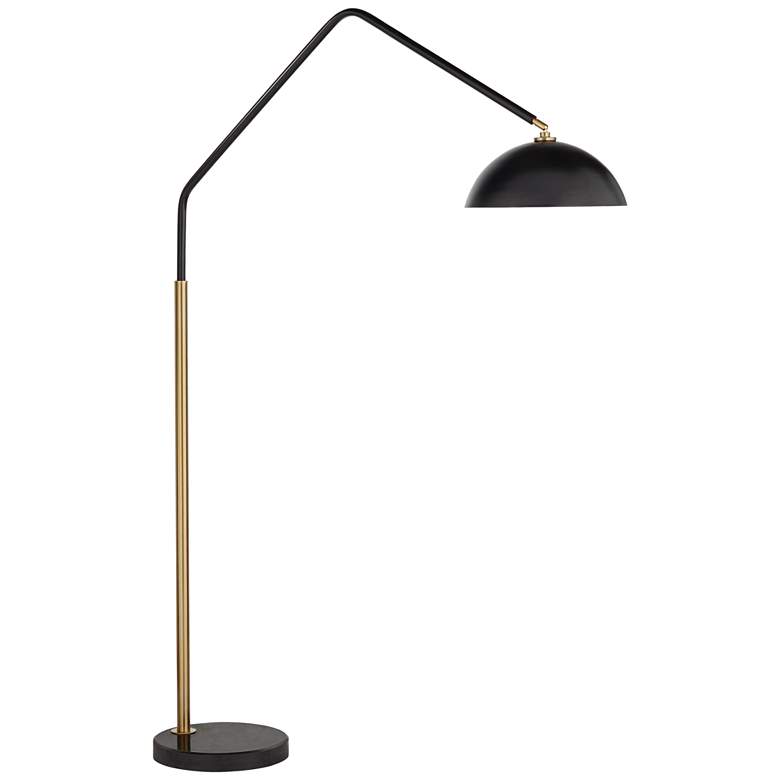 Image 2 Possini Euro Design Angles 80" High Black Finish Modern Arc Floor Lamp