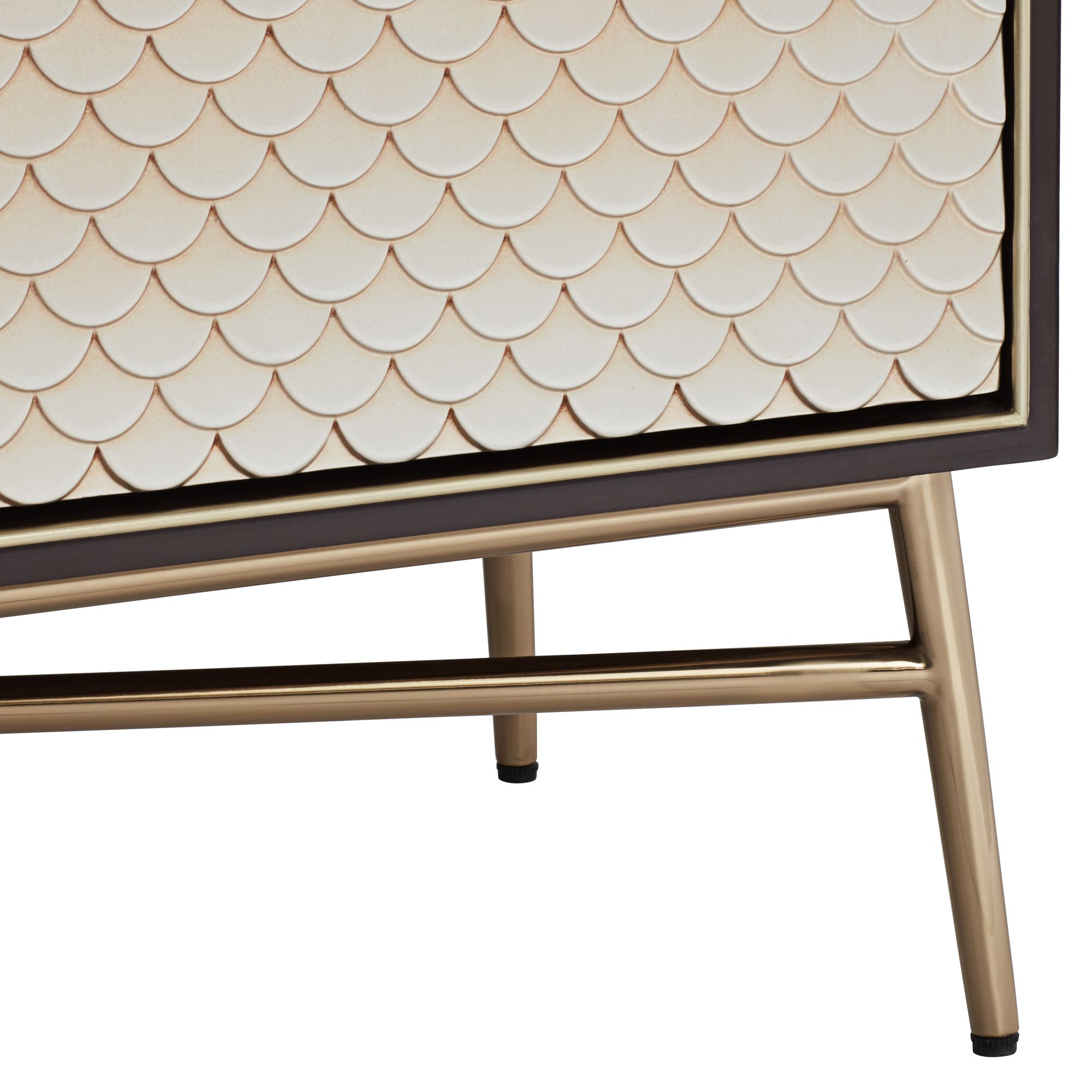 Image 6 Possini Euro Design Auric 35 1/2"W Mahogany and Brass Modern Cabinet more views