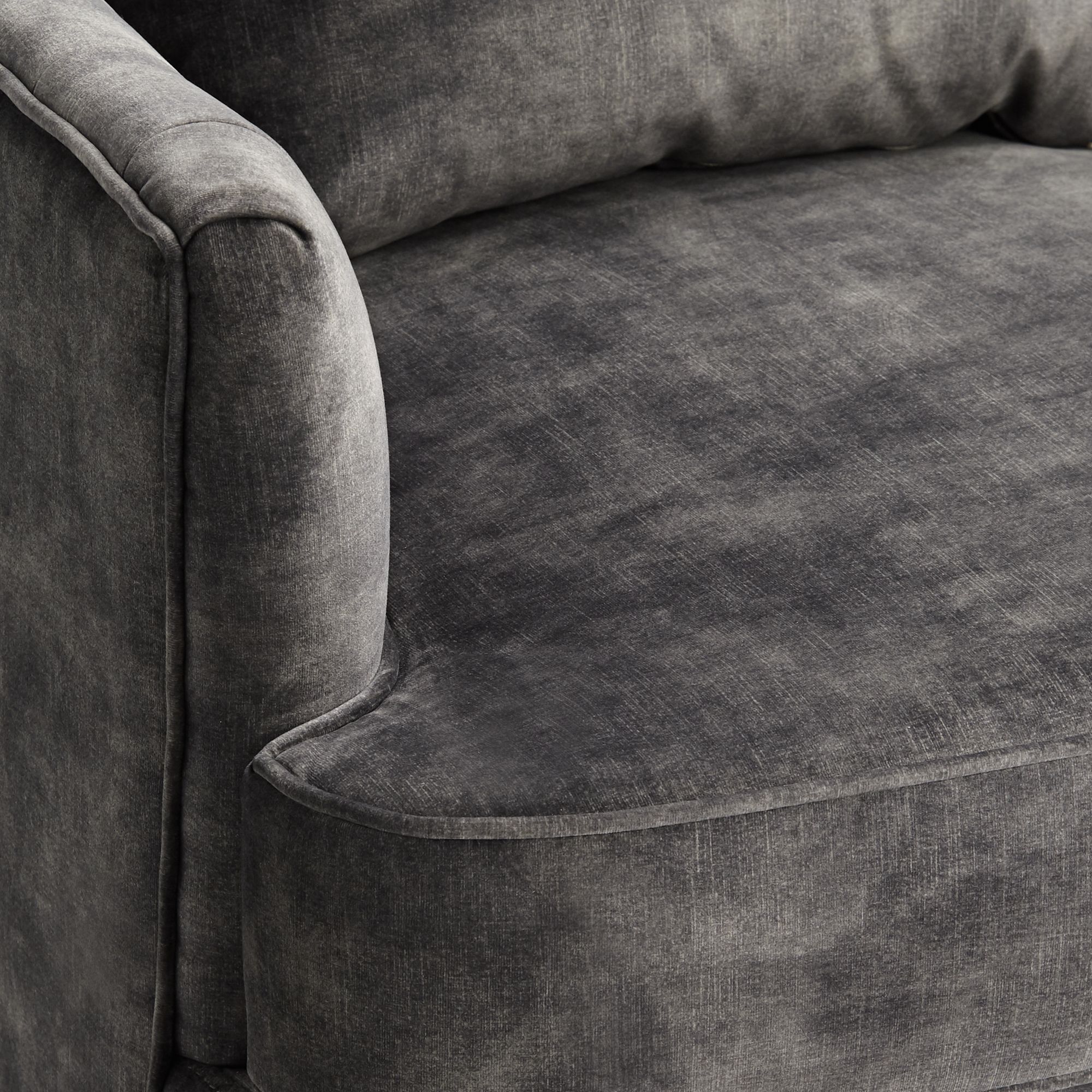 Image 6 Possini Euro Design Austen 28"W Tufted Charcoal Gray Velvet Armchair more views