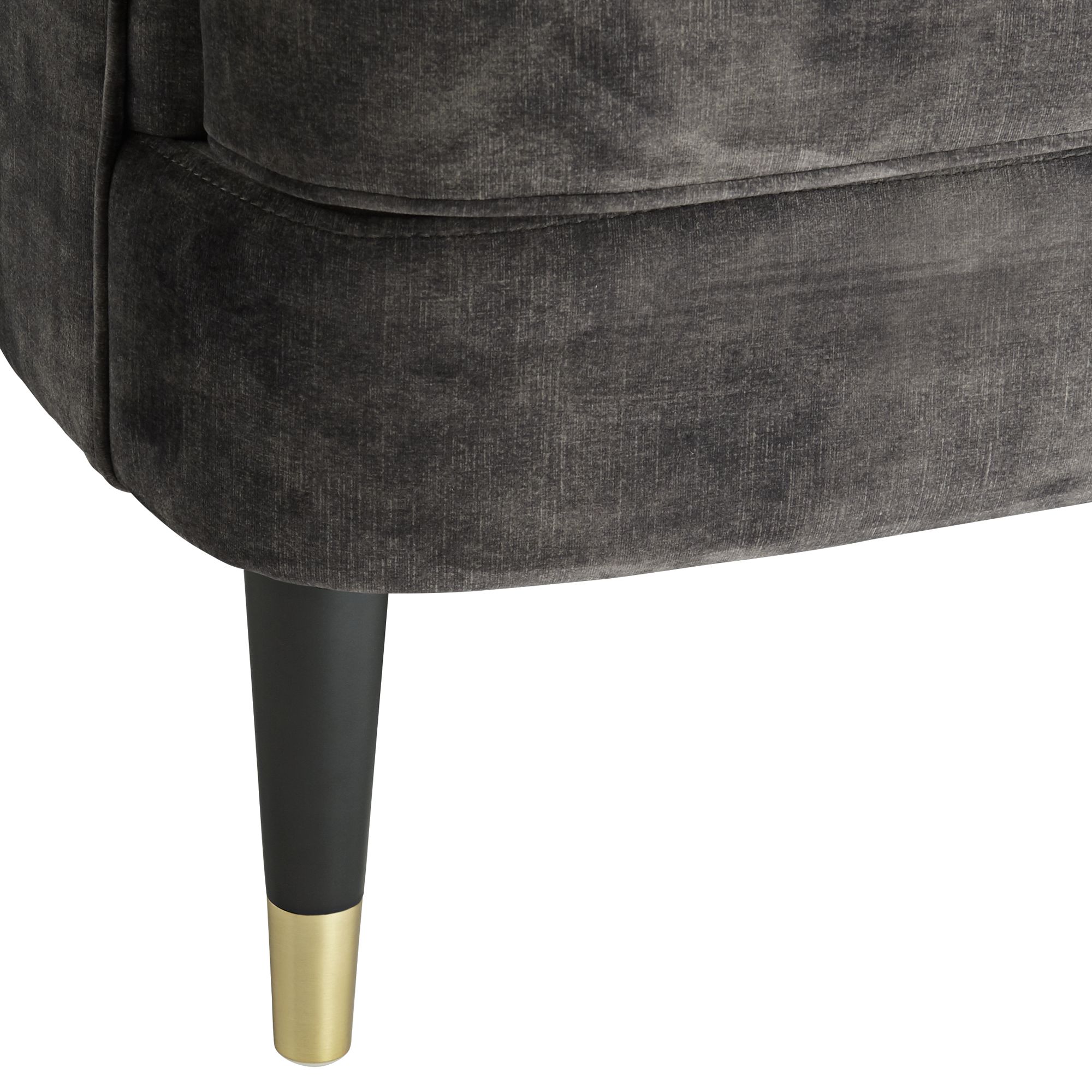 Image 7 Possini Euro Design Austen 28"W Tufted Charcoal Gray Velvet Armchair more views
