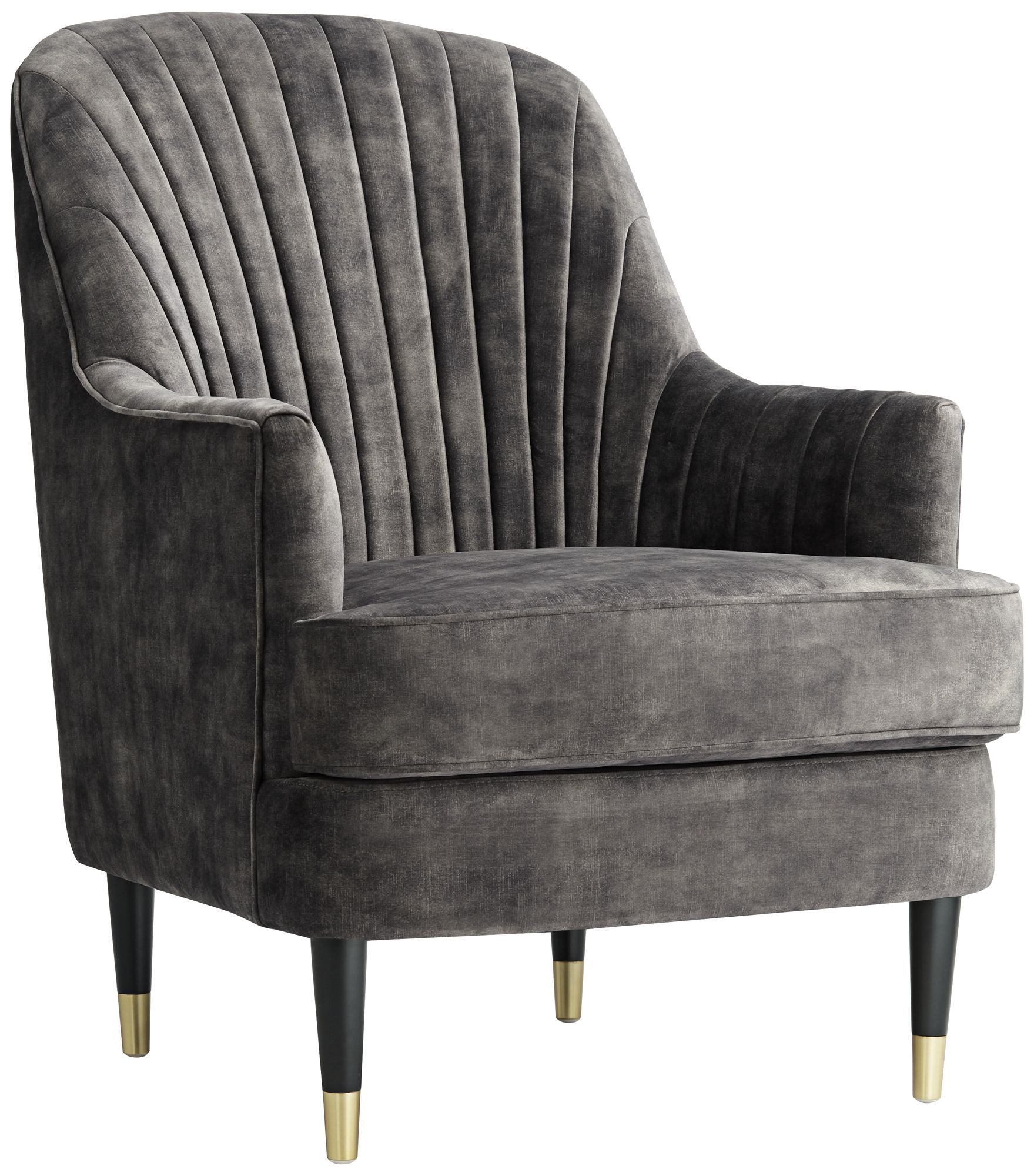 Possini Euro Design Austen 28"W Tufted Charcoal Gray Velvet Armchair in scene