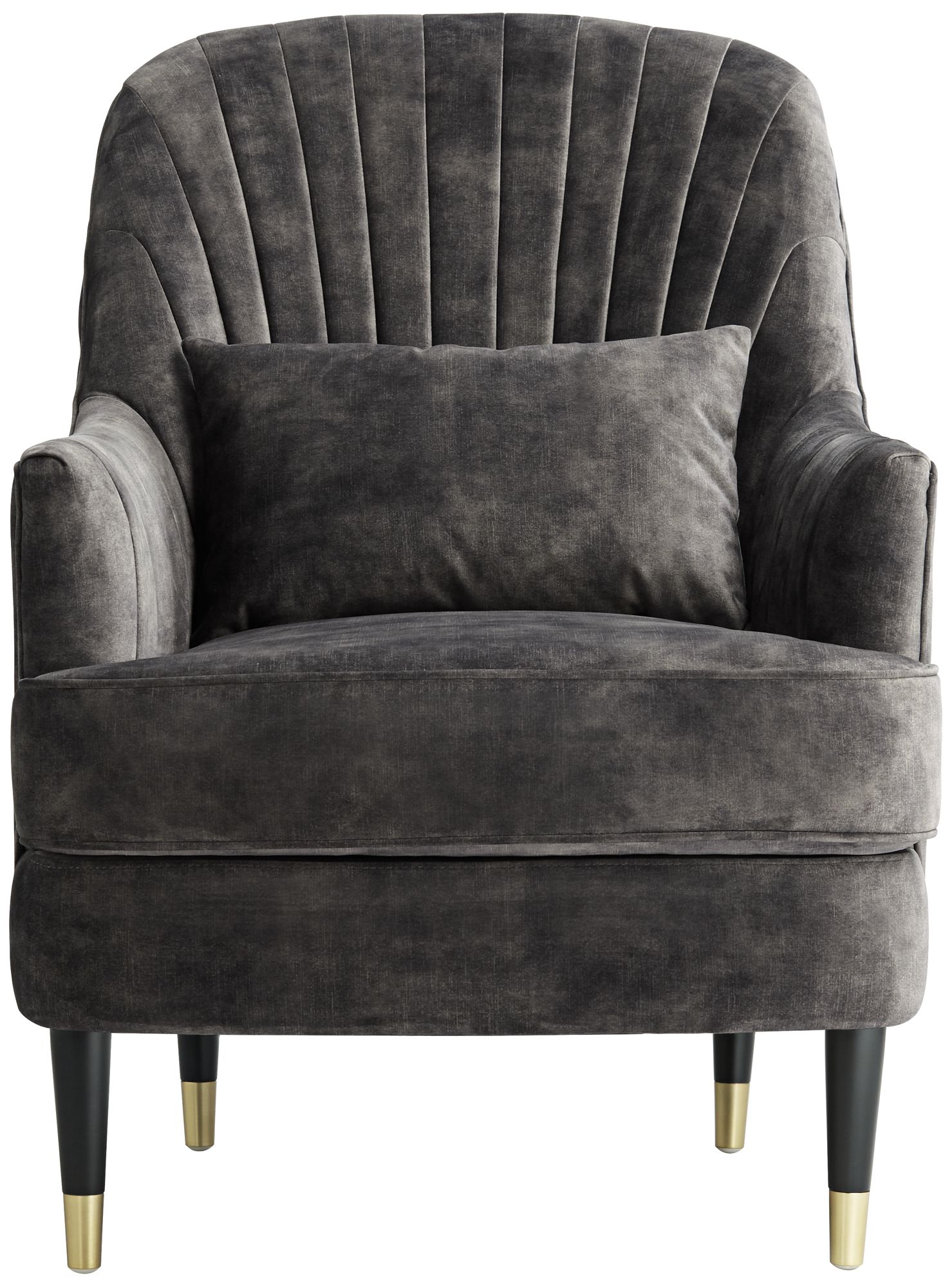 Possini Euro Design Austen 28"W Tufted Charcoal Gray Velvet Armchair in scene