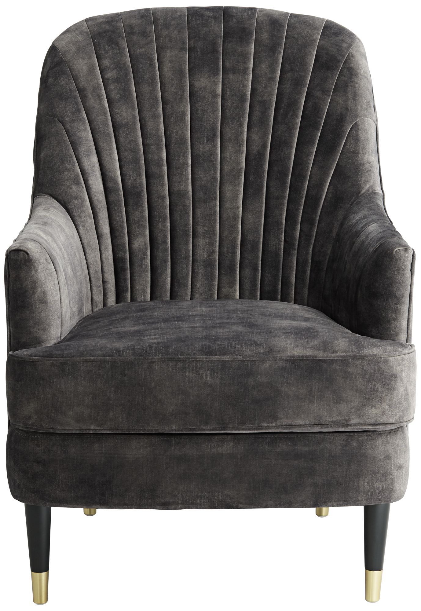 Possini Euro Design Austen 28"W Tufted Charcoal Gray Velvet Armchair in scene