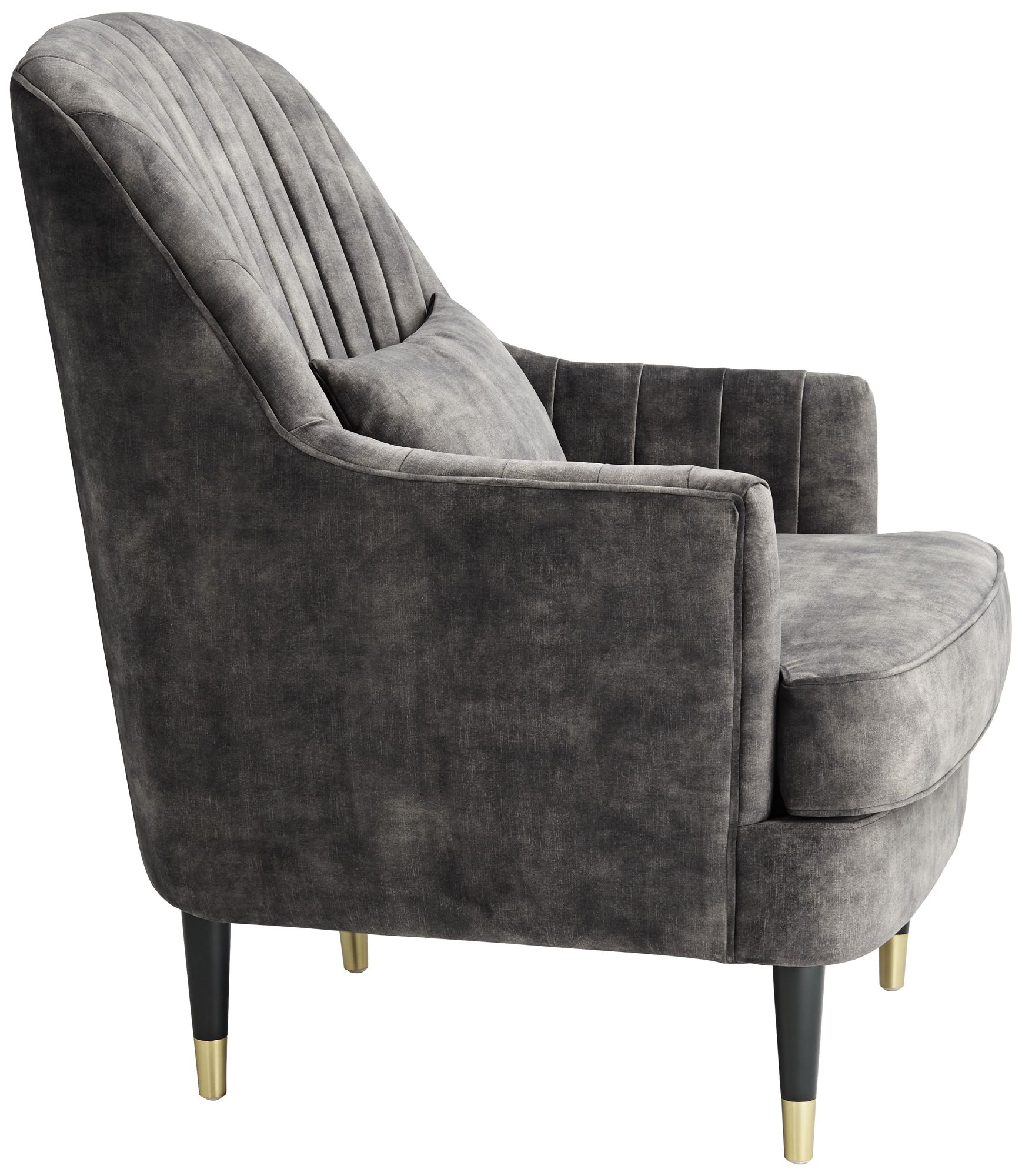 Possini Euro Design Austen 28"W Tufted Charcoal Gray Velvet Armchair in scene