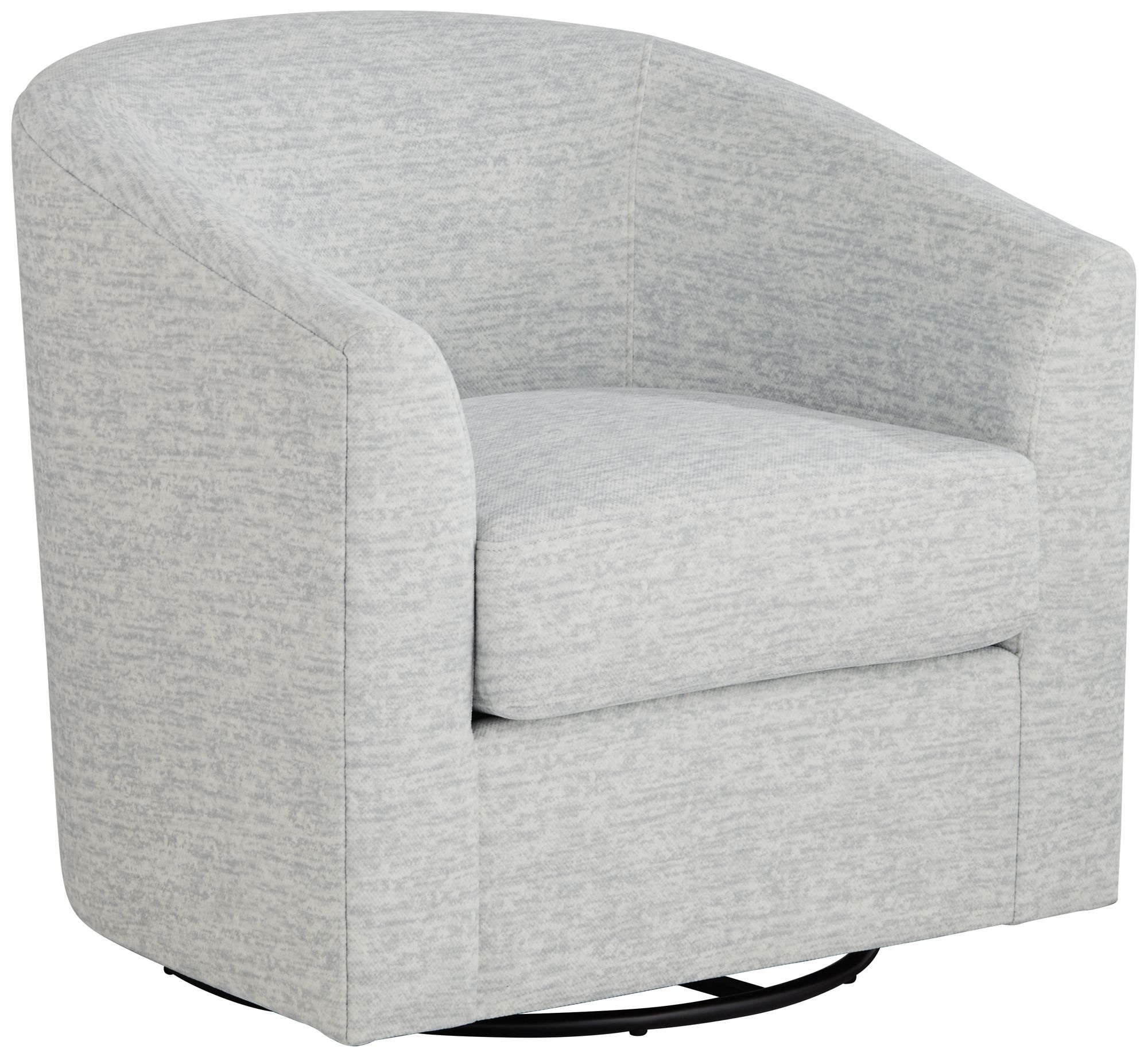 Image 3 Possini Euro Design Barrel 30 3/4" Wide Gray Fabric Swivel Chair