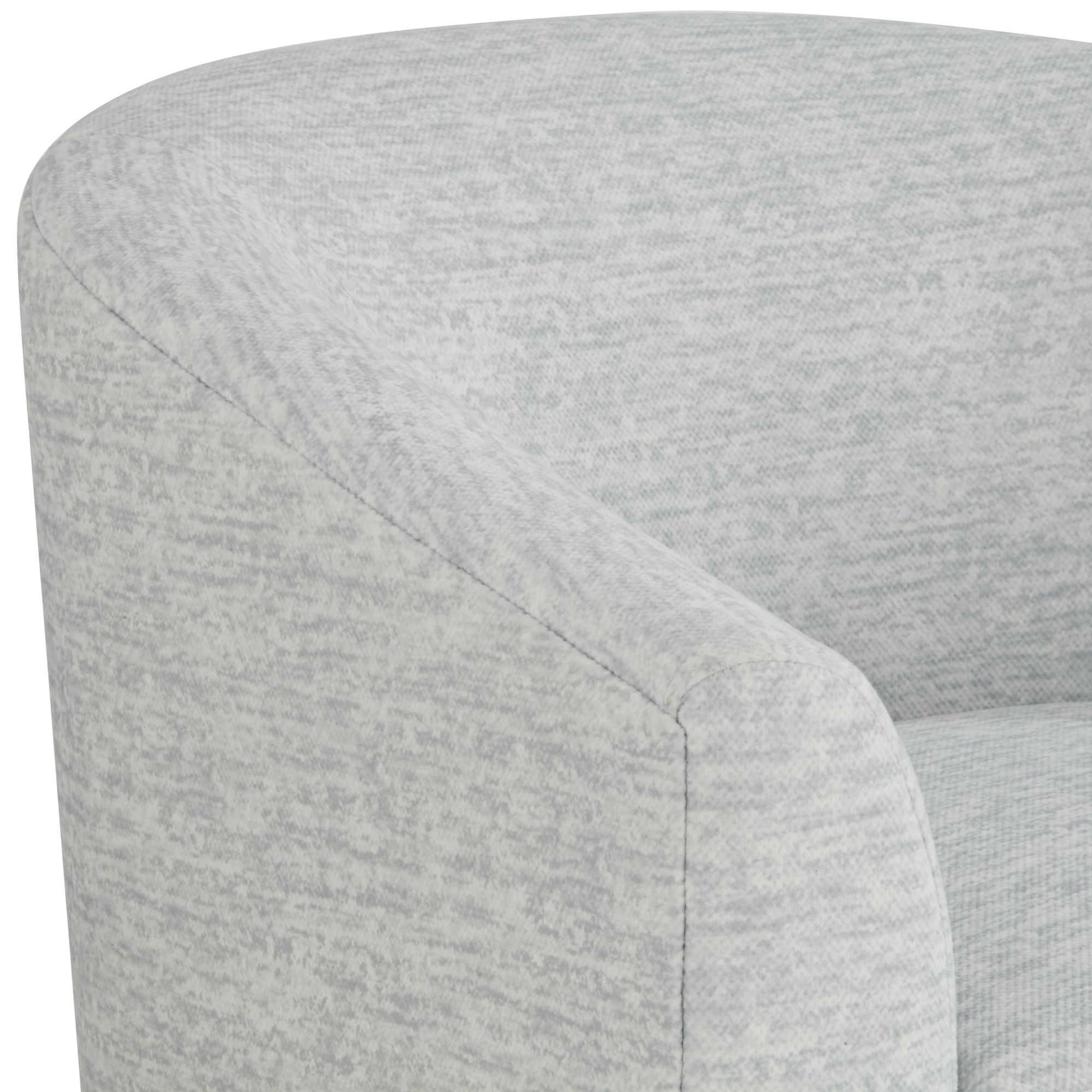 Image 5 Possini Euro Design Barrel 30 3/4" Wide Gray Fabric Swivel Chair more views