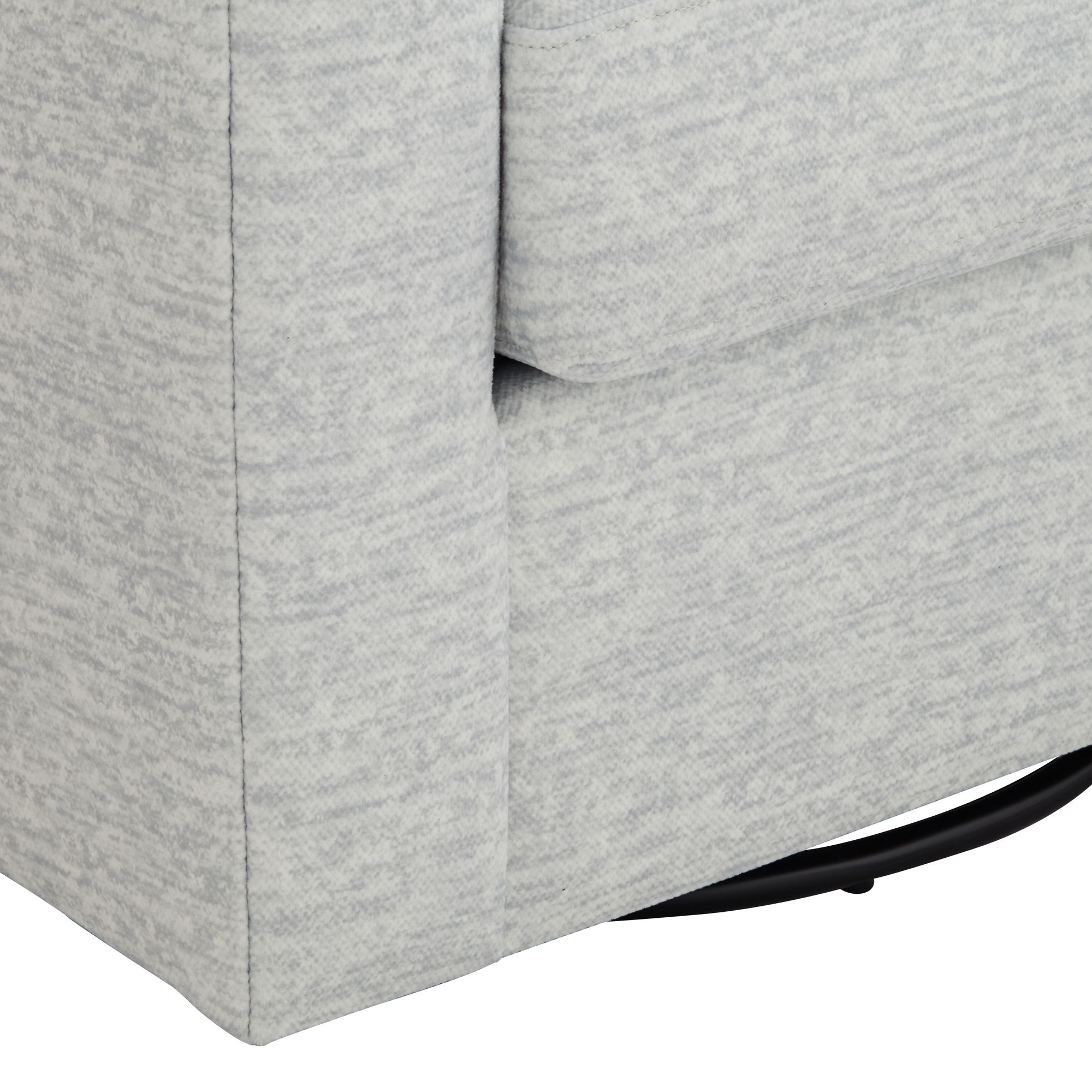 Image 7 Possini Euro Design Barrel 30 3/4" Wide Gray Fabric Swivel Chair more views
