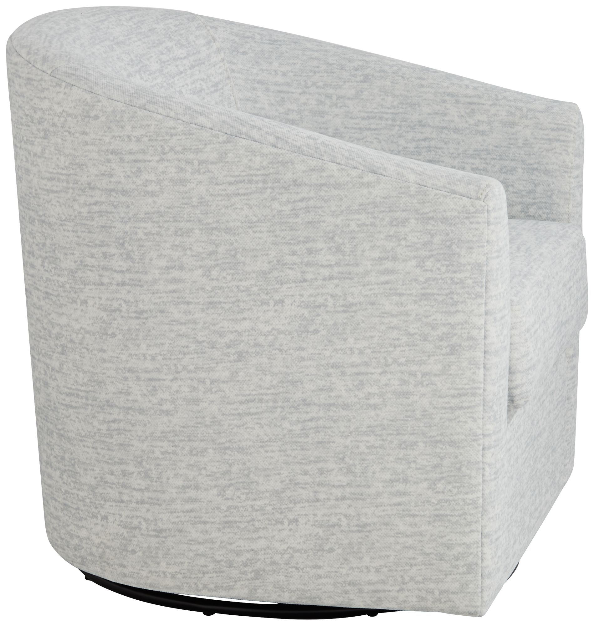 Possini Euro Design Barrel 30 3/4" Wide Gray Fabric Swivel Chair in scene