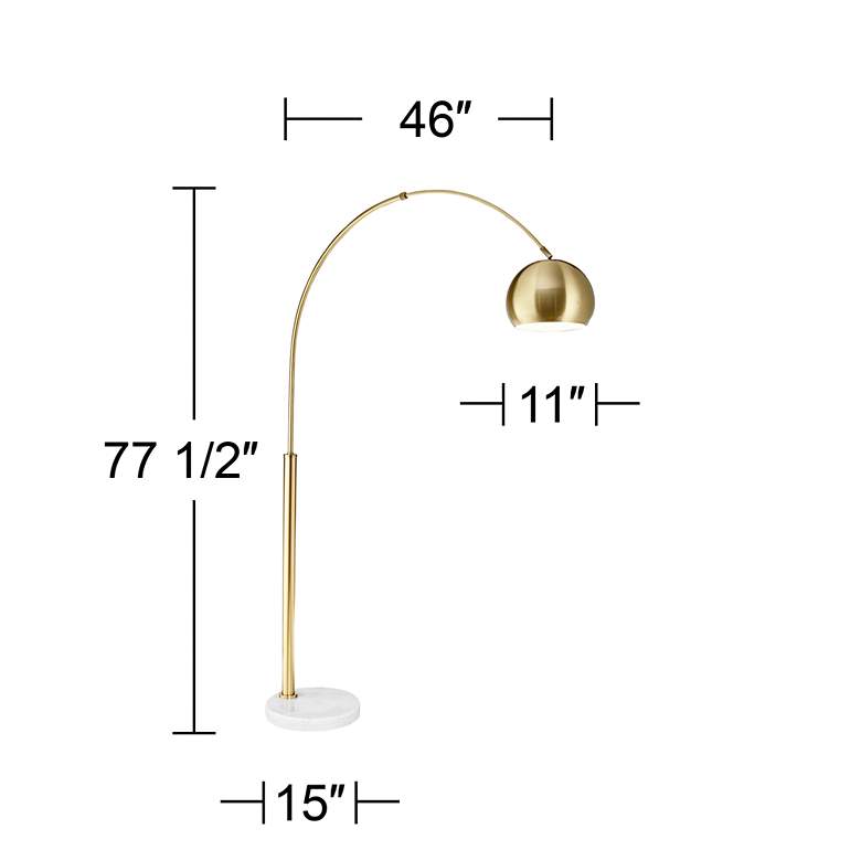 Image 5 Possini Euro Design Basque White Marble and Gold Modern Arc Floor Lamp more views