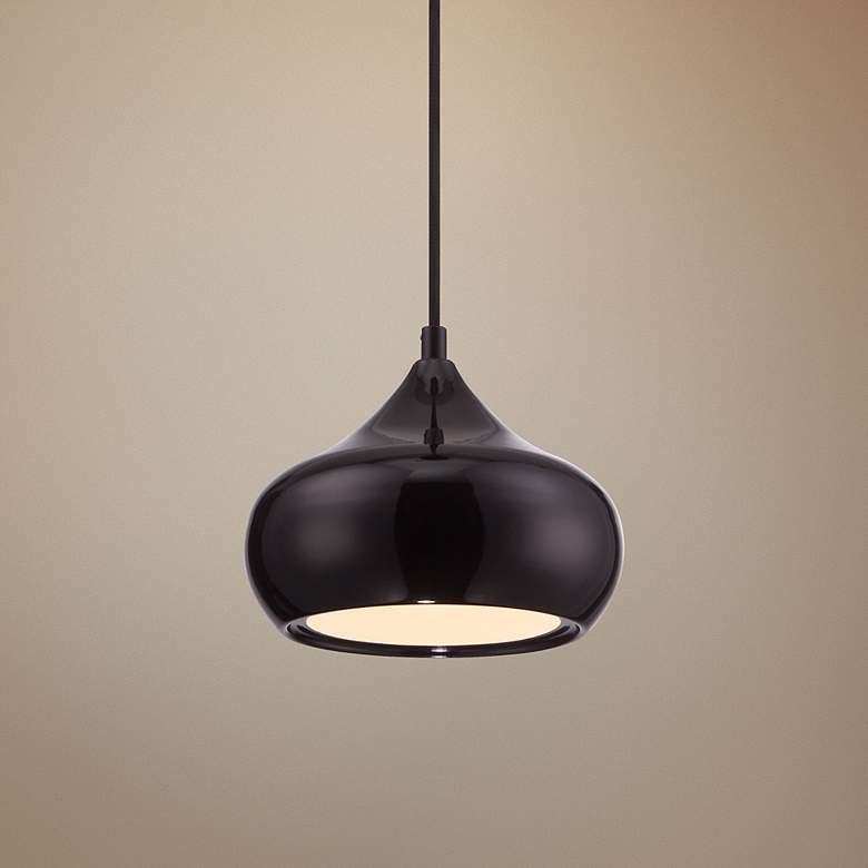 Image 1 Possini Euro Design Bell Park Black LED Pendant Light