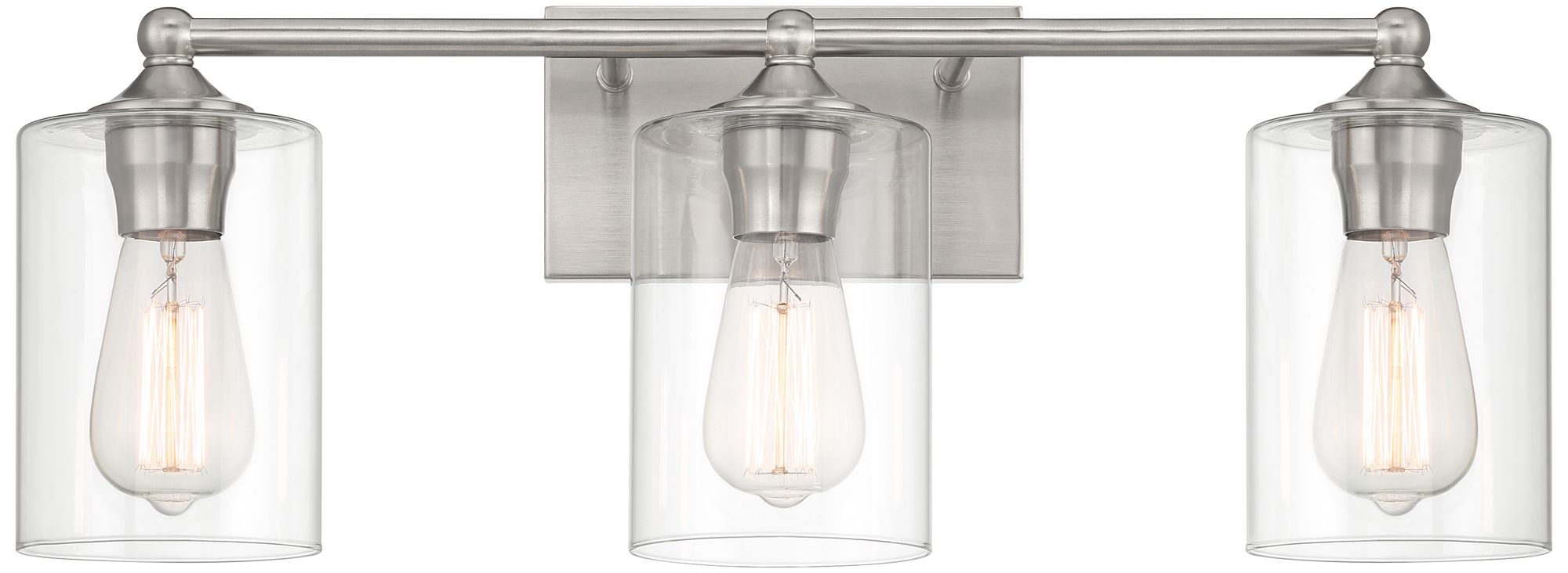 Image 4 Possini Euro Design Bellings 24" Nickel/Clear Glass 3-Lt Bath Light more views