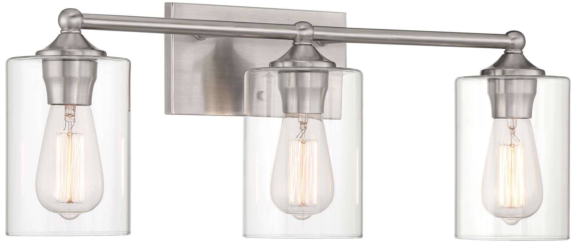 Image 5 Possini Euro Design Bellings 24" Nickel/Clear Glass 3-Lt Bath Light more views