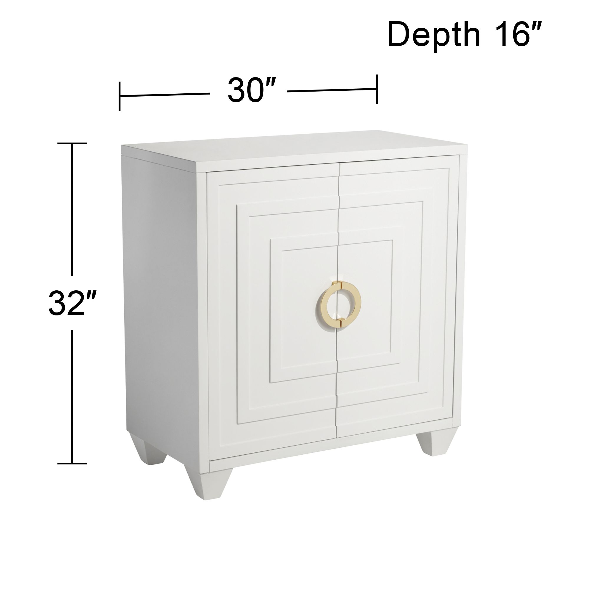 Possini Euro Design Bertolli 30" Wide White Modern Luxe Accent Cabinet in scene