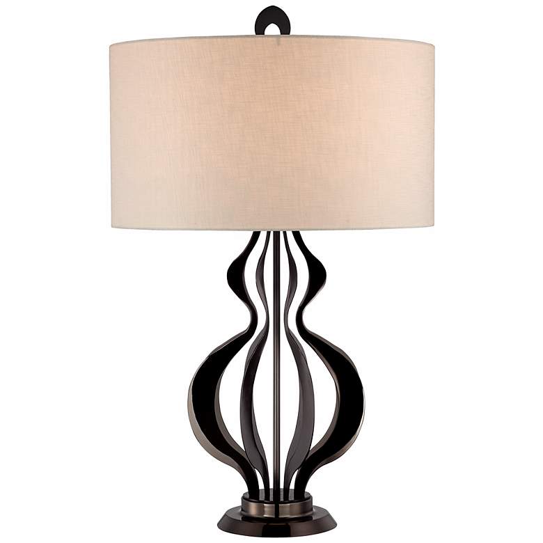 Image 1 Possini Euro Design Black Steel Double Gourd Table Lamp