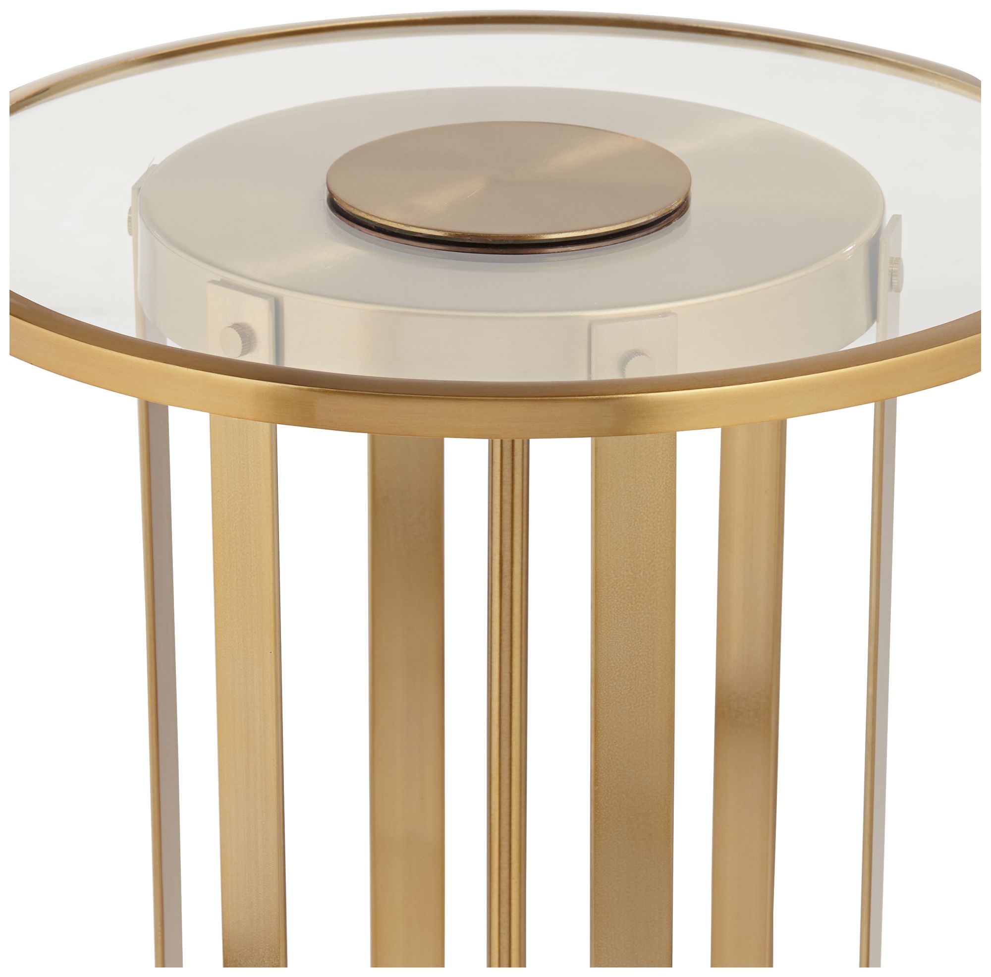 Image 4 Possini Euro Design Blaine 14"W Modern Gold Metal/Glass Accent Table more views