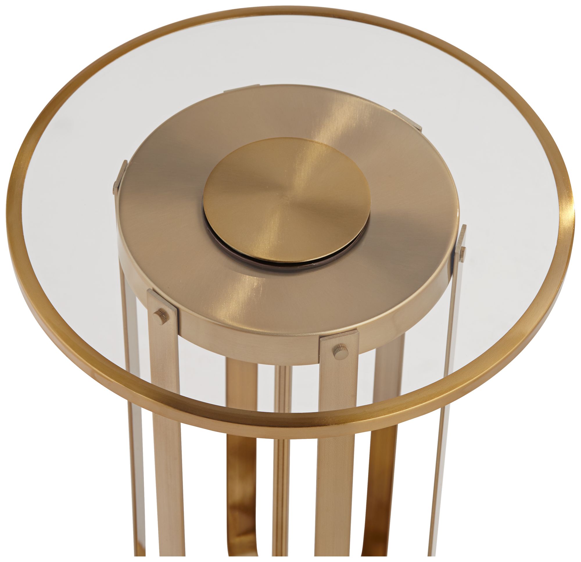 Image 5 Possini Euro Design Blaine 14"W Modern Gold Metal/Glass Accent Table more views